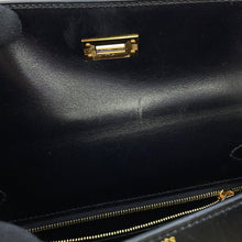 Load image into Gallery viewer, HERMES Kelly Sellier Black Box Calf Leather Size 25
