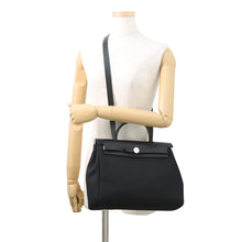 将图像加载到图库查看器中，HERMES Herbag Zip SPO Black Toile Officier Vache Hunter Leather Size PM
