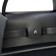 将图像加载到图库查看器中，HERMES Herbag Zip SPO Black Toile Officier Vache Hunter Leather Size PM
