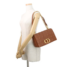 Load image into Gallery viewer, Dior Caro ChainShoulder Bag Brown Leather Size Large
