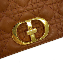 Load image into Gallery viewer, Dior Caro ChainShoulder Bag Brown Leather Size Large

