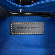 将图像加载到图库查看器中，BURBERRY Check Pattern Graffiti Backpack Blue/Antique yellow4076962 Nylon Leather

