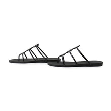 将图像加载到图库查看器中，HERMES Mykonos Sandals Black Rubber Size 39
