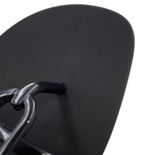 将图像加载到图库查看器中，HERMES Mykonos Sandals Black Rubber Size 39
