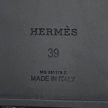 将图像加载到图库查看器中，HERMES Mykonos Sandals Black Rubber Size 39

