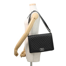 Load image into Gallery viewer, CHANEL Boy Chanel ChainShoulder Bag BlackA67087 Lambskin Size 30
