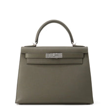 将图像加载到图库查看器中，HERMES Kelly Sellier Vert Gris Epsom Size 28
