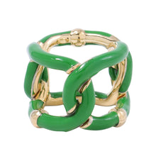 Load image into Gallery viewer, Bottega Veneta Twist Ring Size 13 Parakeet SV925 Metal Enamel
