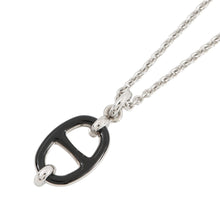 将图像加载到图库查看器中，HERMES Maillon Necklace Black Lacquer Metal
