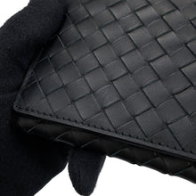 将图像加载到图库查看器中，Bottega Veneta INTRECCIATO Bifold WalletNagazai Cloth Black120697V46511000 Leather
