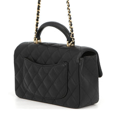 Load image into Gallery viewer, CHANEL Matelasse Top Handle Mini Flap Bag BlackAS2431 Lambskin
