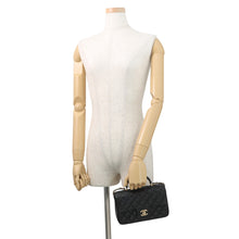 Load image into Gallery viewer, CHANEL Matelasse Top Handle Mini Flap Bag BlackAS2431 Lambskin
