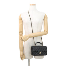 Load image into Gallery viewer, CHANEL Matelasse Top Handle Mini Flap Bag BlackAS2431 Lambskin
