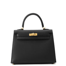 Load image into Gallery viewer, HERMES Kelly Sellier Black Epsom Size 25
