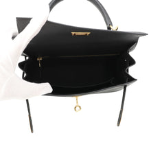 Load image into Gallery viewer, HERMES Kelly Sellier Black Epsom Size 25
