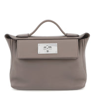 HERMES 24/24 Sac Van Quatre Etain Evercolor Swift Leather Size Mini