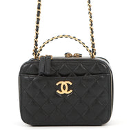 CHANEL Matelasse Vanity Top Handle BlackAS3221 Caviar Leather