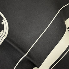 将图像加载到图库查看器中，HERMES Carre H EX-LIBRIS Fringe Size 80 Black/White Silk100%
