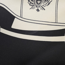 将图像加载到图库查看器中，HERMES Carre H EX-LIBRIS Fringe Size 80 Black/White Silk100%
