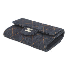 Load image into Gallery viewer, CHANEL Classic Flap Card Case Dark Blue/OrangeAP0214 Denim
