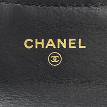 将图像加载到图库查看器中，CHANEL Classic Flap Card Case Dark Blue/OrangeAP0214 Denim
