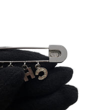Load image into Gallery viewer, CHANEL Brooch Logo Rhinestone Metal
