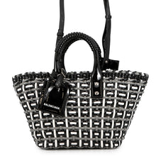 Load image into Gallery viewer, BALENCIAGA Bistro Basket Bag Black/Gray/White671342 Patent Leather Size XS
