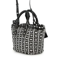 Load image into Gallery viewer, BALENCIAGA Bistro Basket Bag Black/Gray/White671342 Patent Leather Size XS
