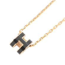 将图像加载到图库查看器中，HERMES Pop Ash Necklace Size Mini Black Lacquer Gold Plated
