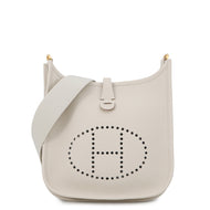 HERMES Evelyne3 Craie Taurillon Clemence Size 23