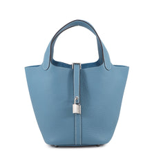 Load image into Gallery viewer, HERMES Picotin Lock New Blue Jean Taurillon Clemence Size PM
