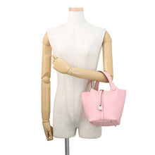 将图像加载到图库查看器中，HERMES Picotin Lock Rose Sakura Taurillon Clemence Size PM
