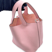 将图像加载到图库查看器中，HERMES Picotin Lock Rose Sakura Taurillon Clemence Size PM
