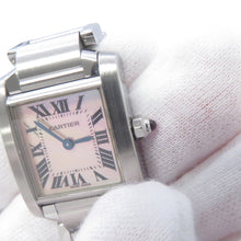 将图像加载到图库查看器中，CARTIER Tank Francaise SM W20.3mm×H25.35mm Stainless Steel Pink shell DialW51028Q3
