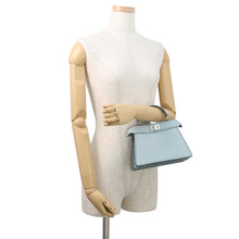 将图像加载到图库查看器中，FENDI Peekaboo Selleria I see you Light Blue8BN335 Leather Size Petit
