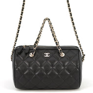 CHANEL Timeless Classics Line Roll Boston Bag BlackAP4474 Caviar Leather