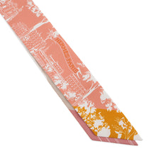Load image into Gallery viewer, HERMES Twilly from the shadows of the Boulevard Blush / Jaune Doll / White Silk100%
