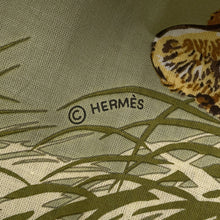 将图像加载到图库查看器中，HERMES Carre Cheetah Size 80 Khaki/Gold/White Cotton100%
