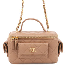 将图像加载到图库查看器中，CHANEL Matelasse 2WAY vanity bag Jasmin FlowerAP3017 Caviar Leather
