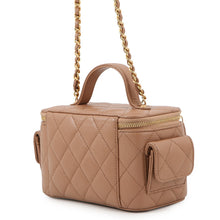 将图像加载到图库查看器中，CHANEL Matelasse 2WAY vanity bag Jasmin FlowerAP3017 Caviar Leather
