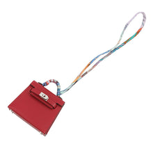 将图像加载到图库查看器中，HERMES Kelly Twilly Rouge Vif Tadelakt Leather Silk
