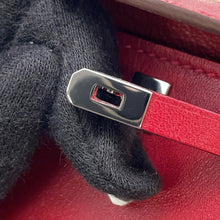 将图像加载到图库查看器中，HERMES Kelly Twilly Rouge Vif Tadelakt Leather Silk
