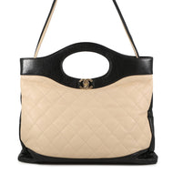 CHANEL CHANEL 31 Shopping Bag Beige/BlackA57977 Calf Leather Size Large