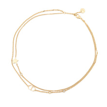 将图像加载到图库查看器中，Dior PETIT CD Double Necklace GoldN1155PMTCY Metal Rhinestone
