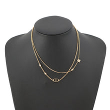 将图像加载到图库查看器中，Dior PETIT CD Double Necklace GoldN1155PMTCY Metal Rhinestone
