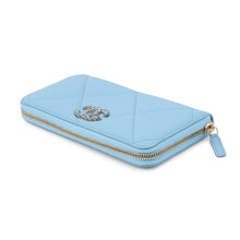 Load image into Gallery viewer, CHANEL CHANEL19 Zip Around Chozai Cloth Light BlueAP1063 Lambskin
