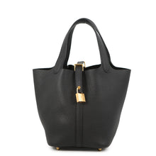 将图像加载到图库查看器中，HERMES Picotin Lock Black Taurillon Clemence Size PM
