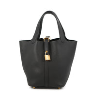 HERMES Picotin Lock Black Taurillon Clemence Size PM