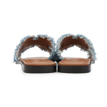 将图像加载到图库查看器中，HERMES Oran Sandals Blue Claire Denim Size 36
