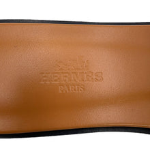 将图像加载到图库查看器中，HERMES Oran Sandals Blue Claire Denim Size 36
